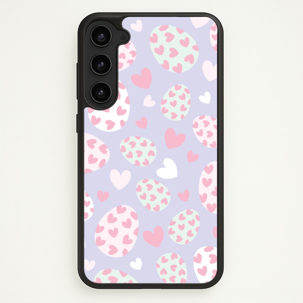 Heart Easter Eggs Pattern - Easter Phone Case for Galaxy S23 Plus