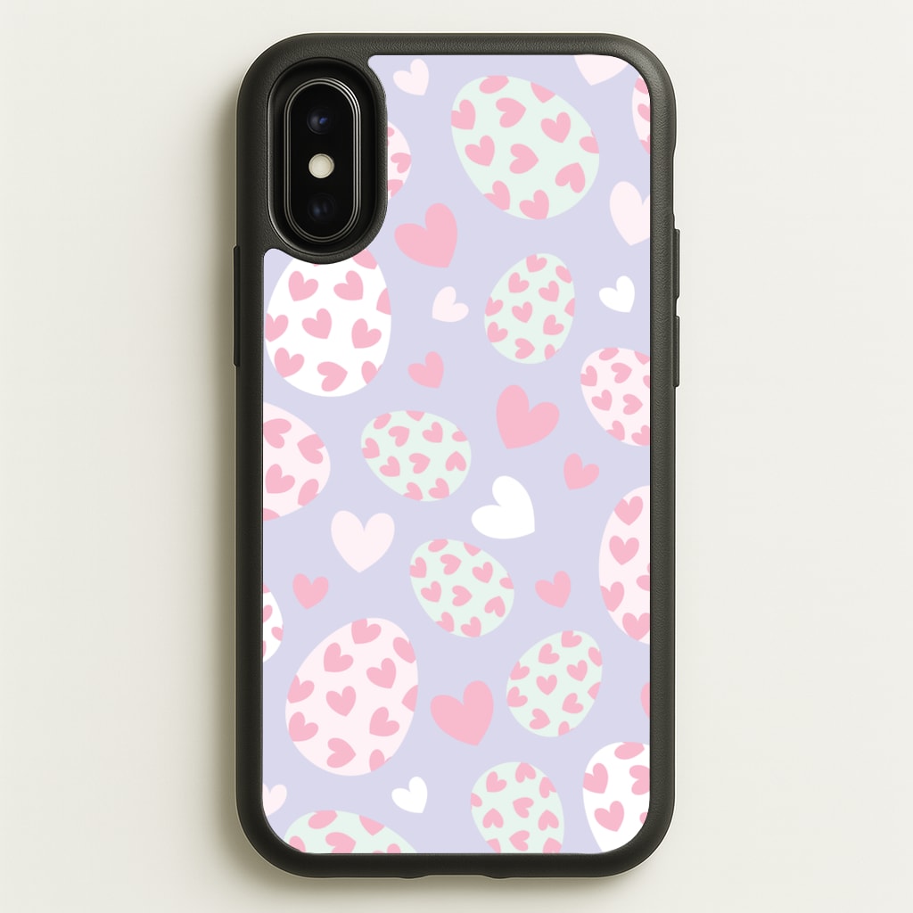Heart Easter Eggs Pattern - Easter Phone Case for iPhone X / XS