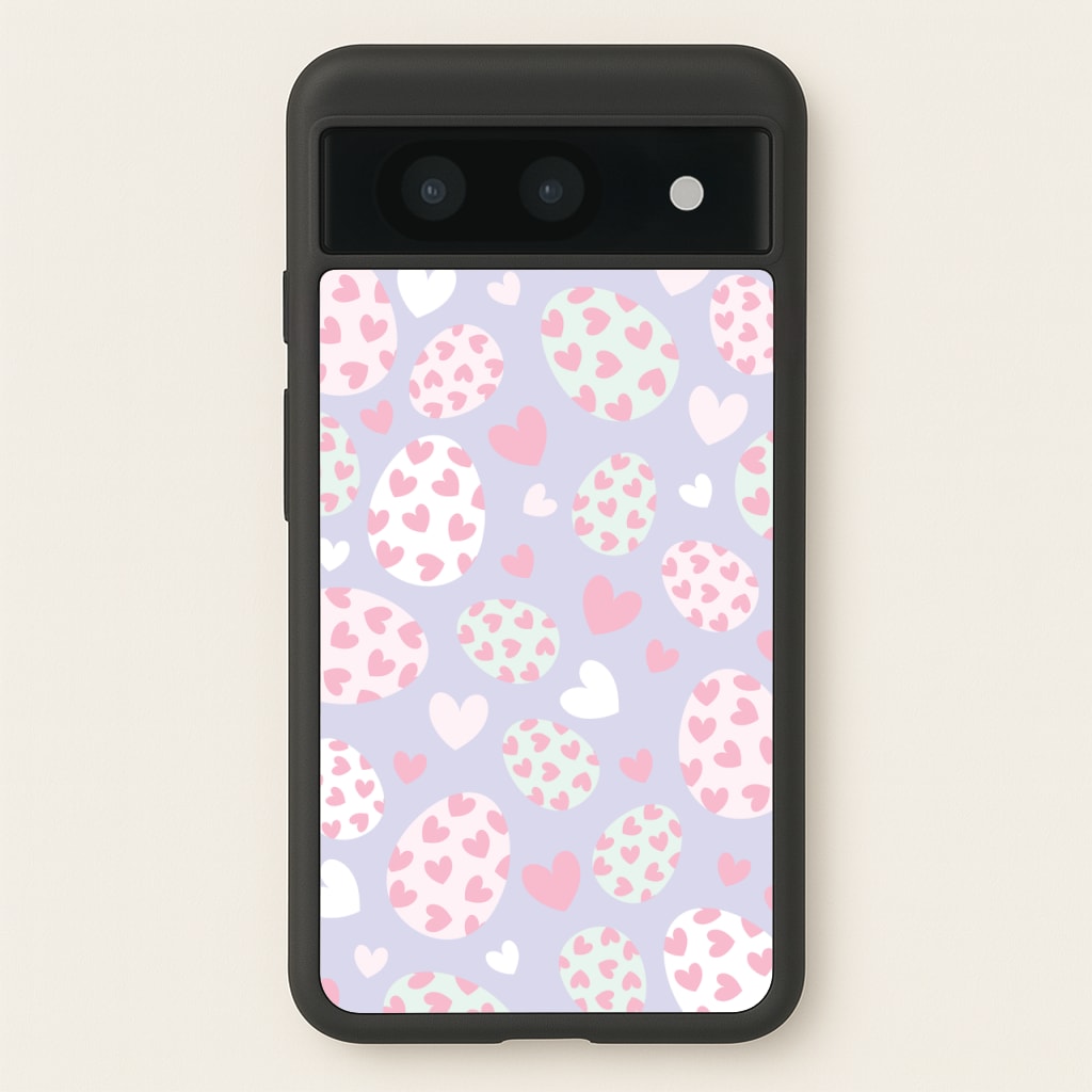 Heart Easter Eggs Pattern - Easter Phone Case for Google Pixel 8a