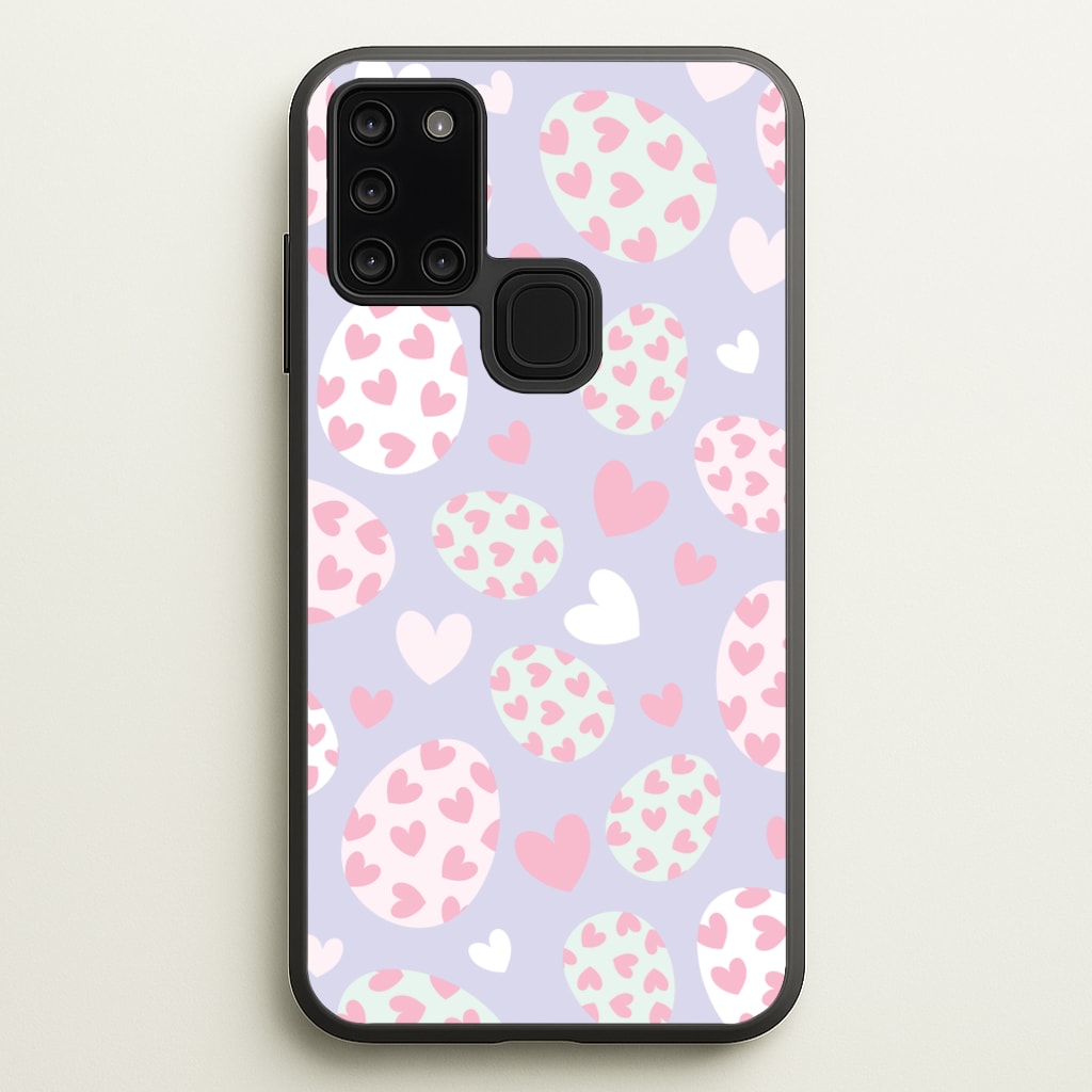 Heart Easter Eggs Pattern - Easter Phone Case for Galaxy A21s