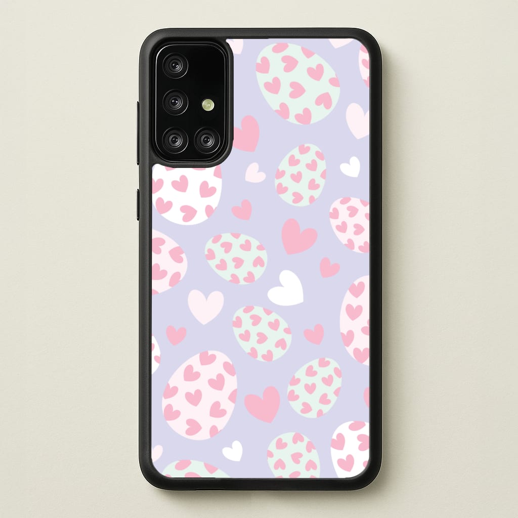 Heart Easter Eggs Pattern - Easter Phone Case for Galaxy A71