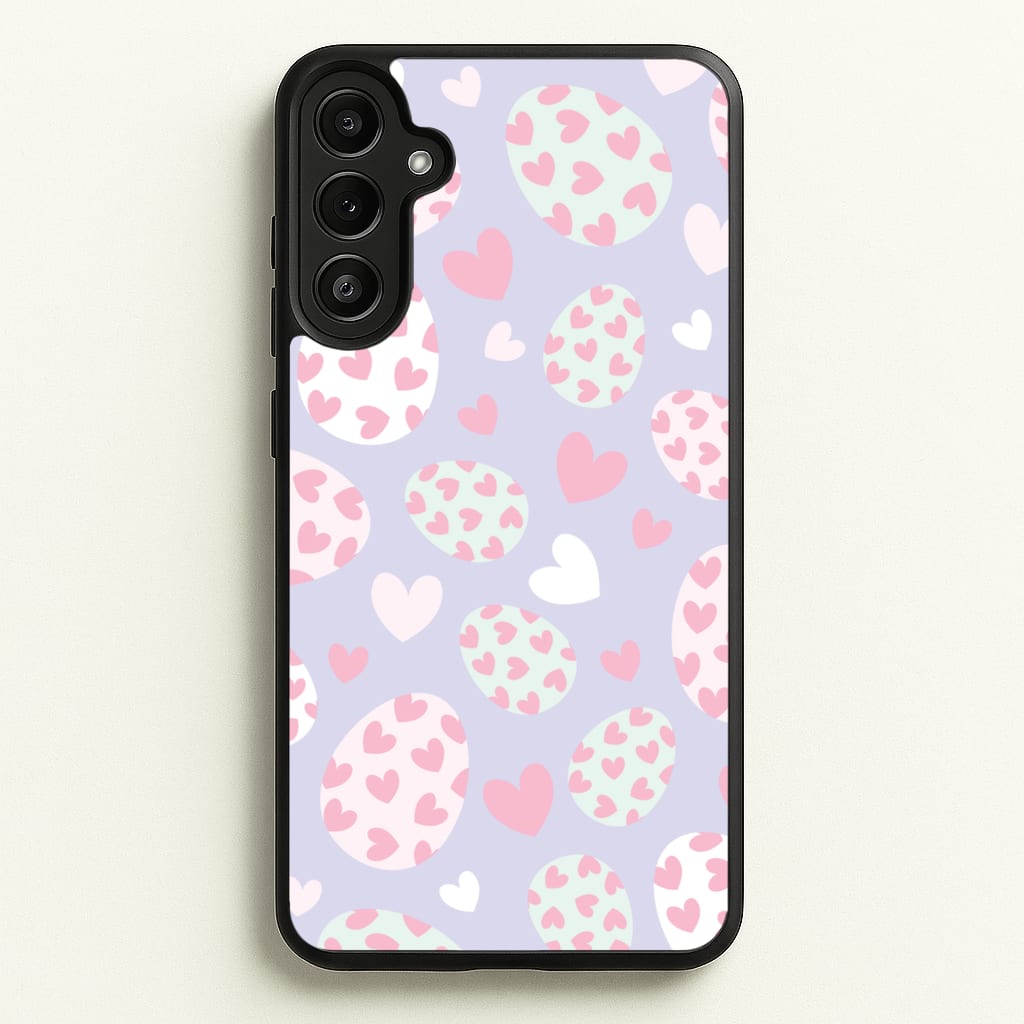 Heart Easter Eggs Pattern - Easter Phone Case for Galaxy A34