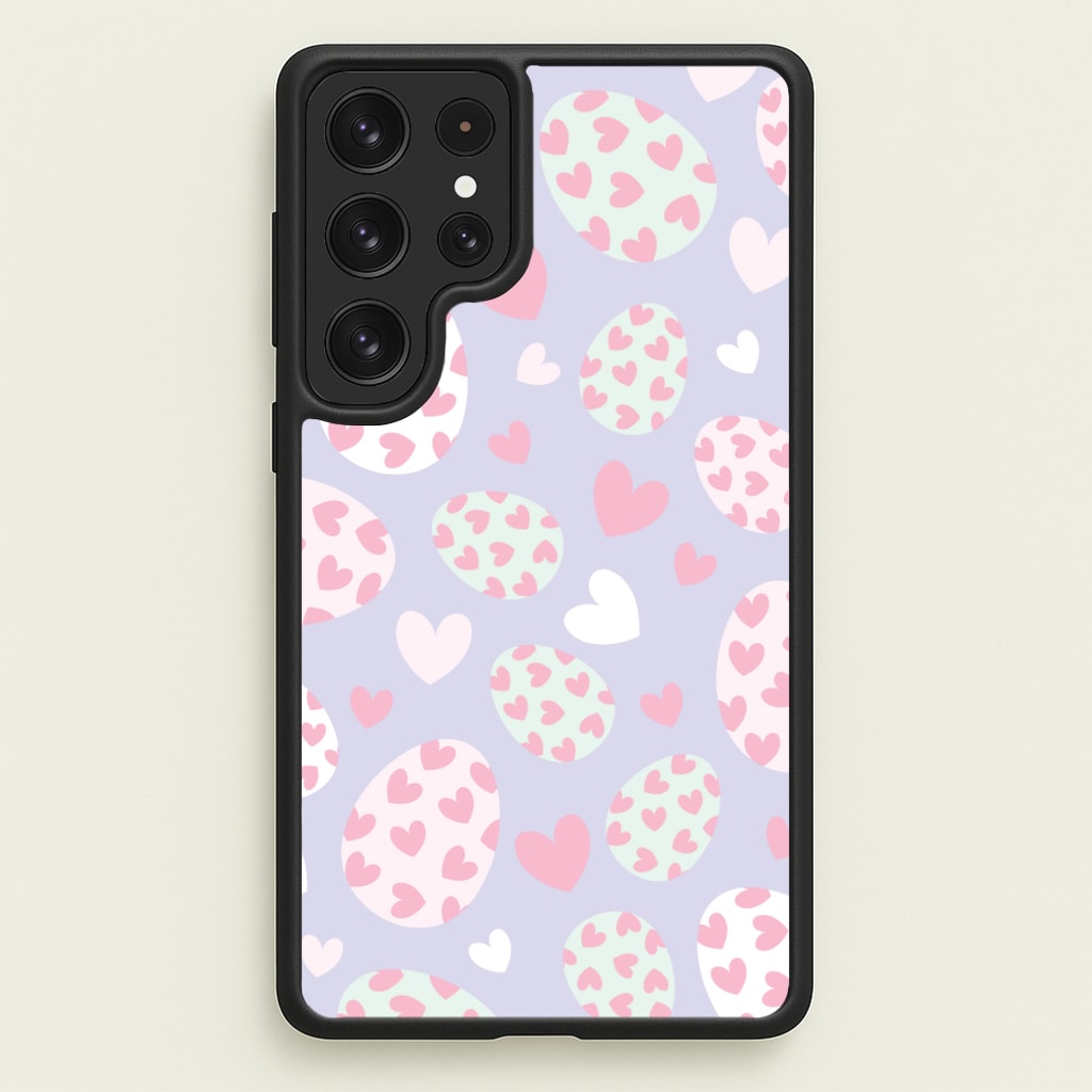Heart Easter Eggs Pattern - Easter Phone Case for Galaxy S23 Ultra