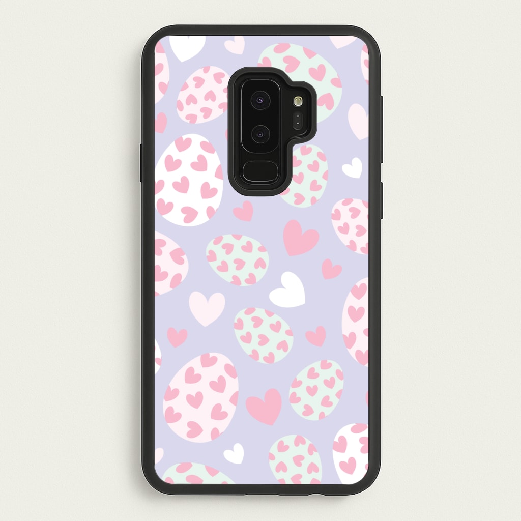 Heart Easter Eggs Pattern - Easter Phone Case for Galaxy S9 Plus