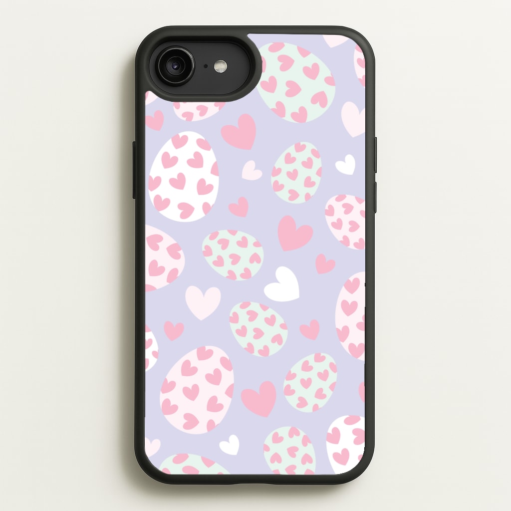 Heart Easter Eggs Pattern - Easter Phone Case for iPhone 6 Plus / 7 Plus / 8 Plus