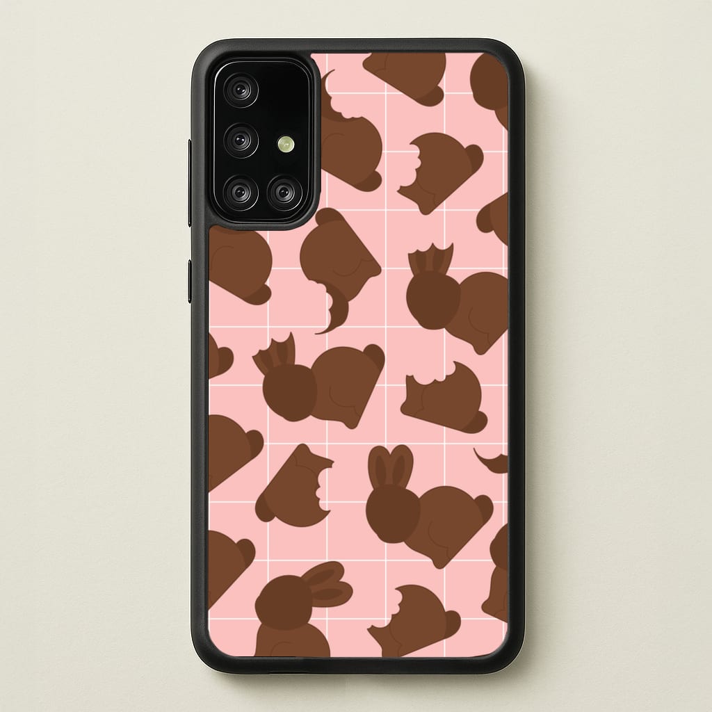 Chocolate Easter Bunny Pattern - Easter Phone Case for Galaxy A71