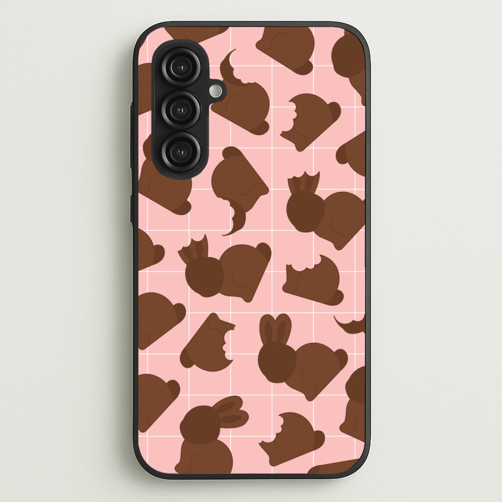 Chocolate Easter Bunny Pattern - Easter Phone Case for Galaxy S23FE