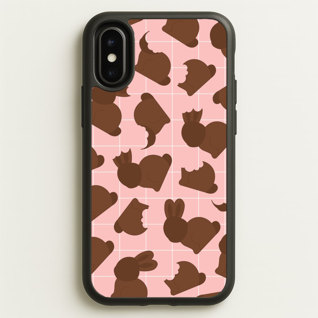 Chocolate Easter Bunny Pattern - Easter Phone Case for iPhone X / XS