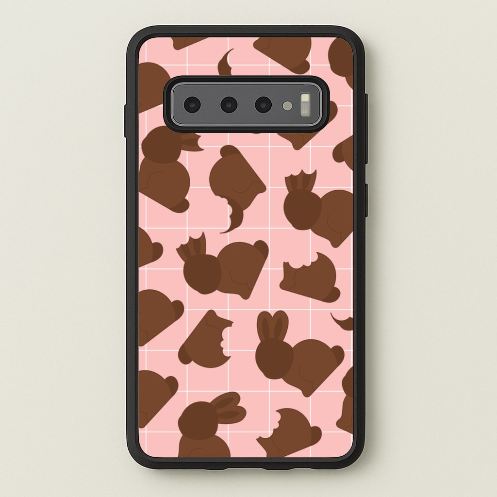 Chocolate Easter Bunny Pattern - Easter Phone Case for Galaxy S10 Plus