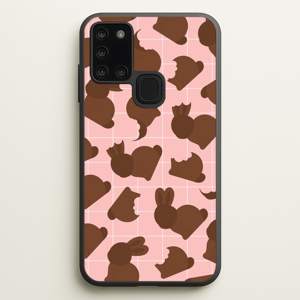 Chocolate Easter Bunny Pattern - Easter Phone Case for Galaxy A21s