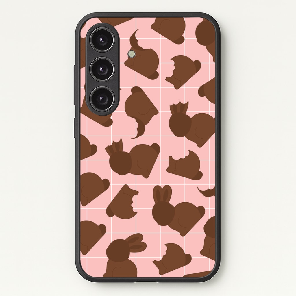 Chocolate Easter Bunny Pattern - Easter Phone Case for Galaxy S24FE