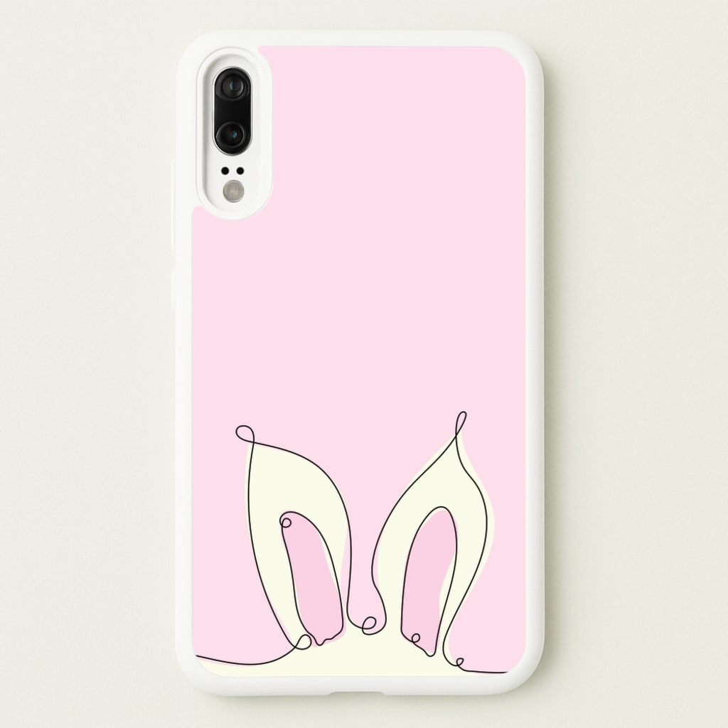 Outline Bunny Ears - Easter Phone Case for Huawei P20