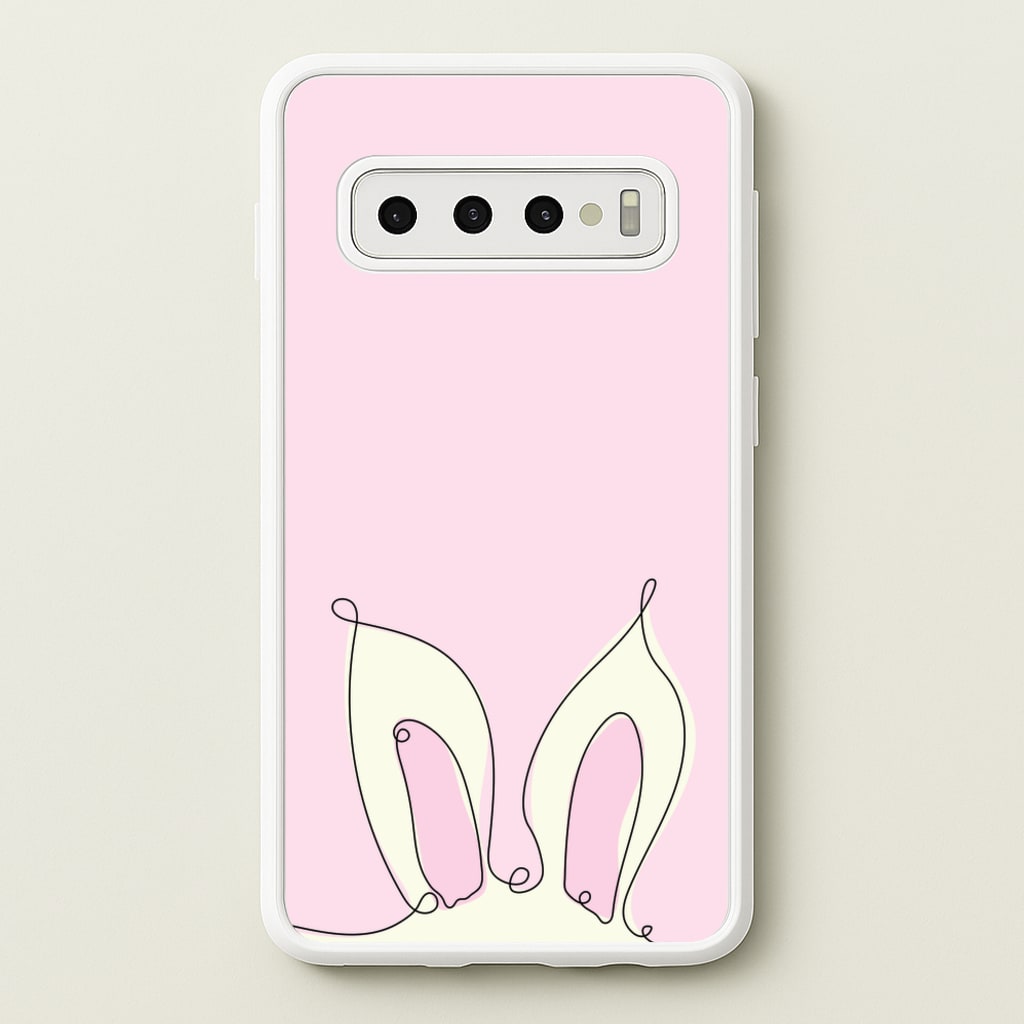 Outline Bunny Ears - Easter Phone Case for Galaxy S10 Plus