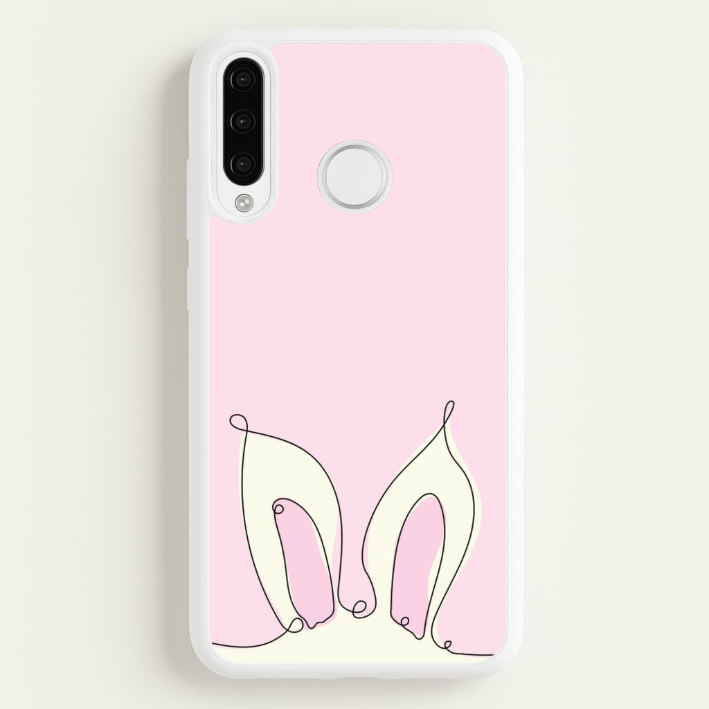 Outline Bunny Ears - Easter Phone Case for Huawei P30 Lite