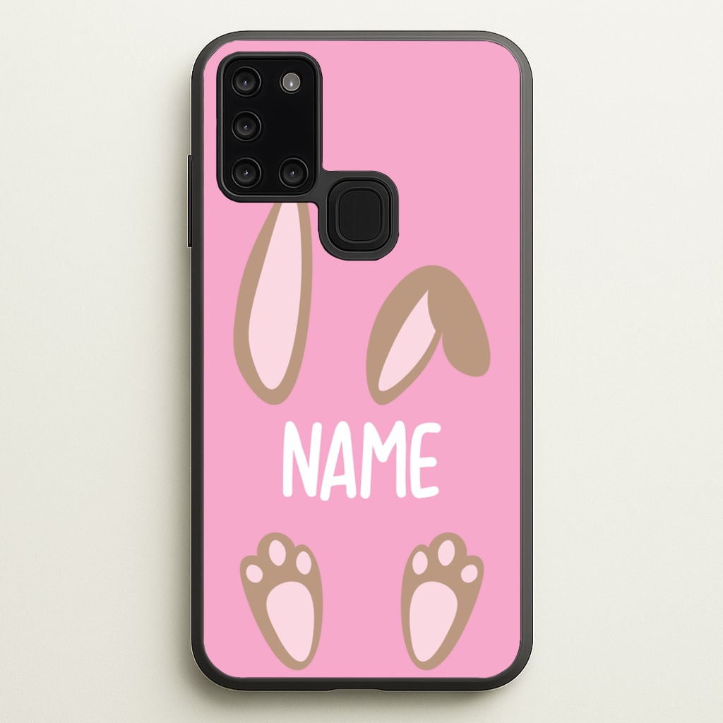 Brown Bunny Personalised - Easter Phone Case for Galaxy A21s