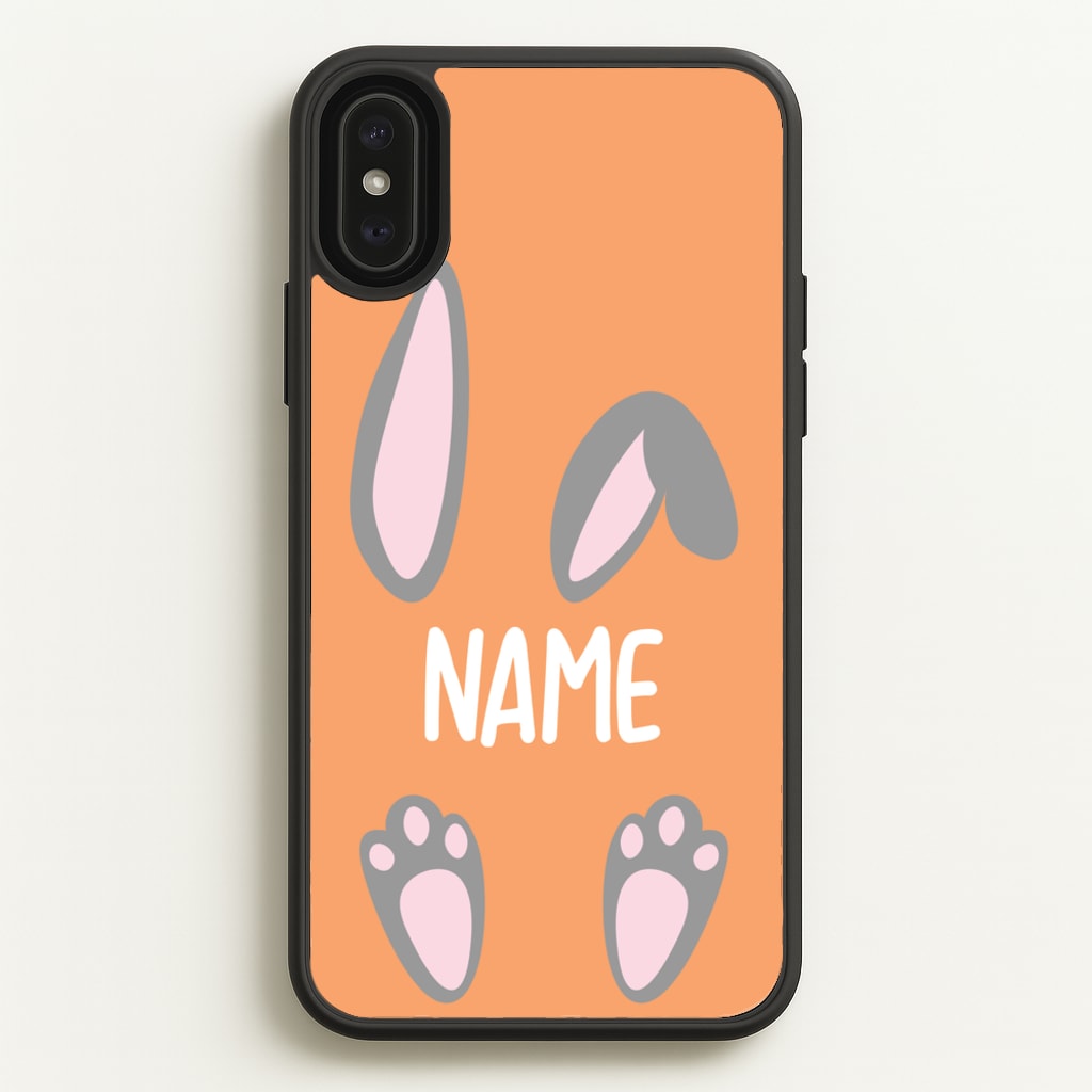 Grey Bunny Personalised - Easter Phone Case for iPhone XS Max