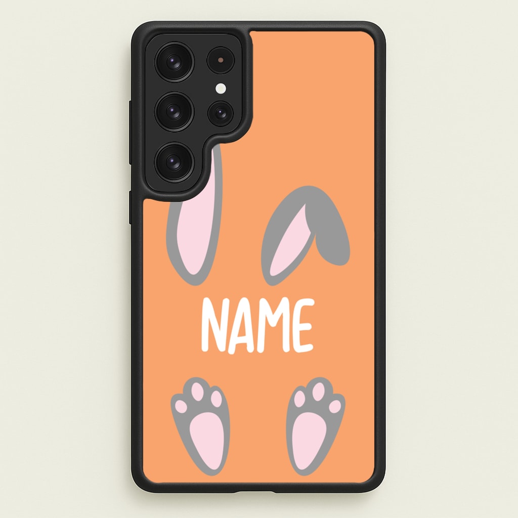 Grey Bunny Personalised - Easter Phone Case for Galaxy S22 Ultra