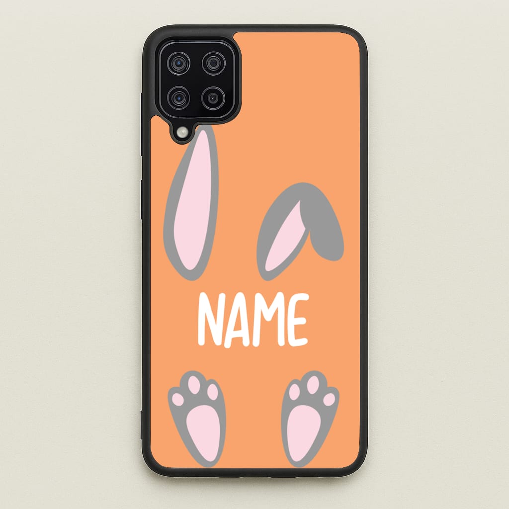 Grey Bunny Personalised - Easter Phone Case for Galaxy A12