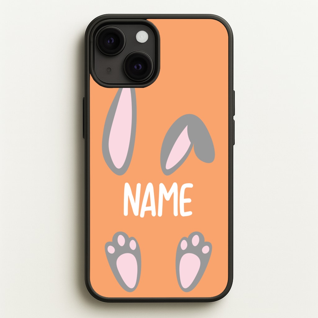 Grey Bunny Personalised - Easter Phone Case for iPhone 13 Mini