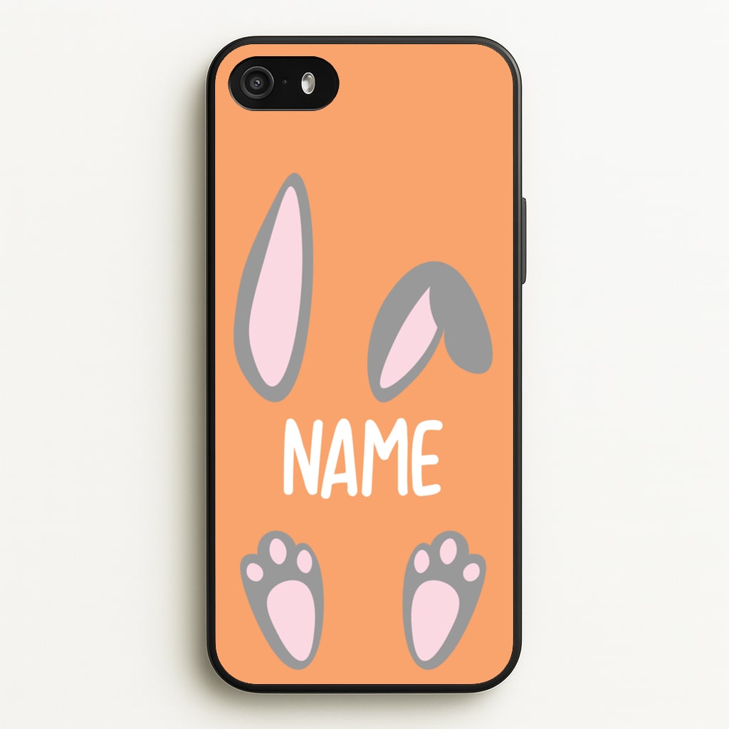 Grey Bunny Personalised - Easter Phone Case for iPhone 5 / 5s / SE 2016