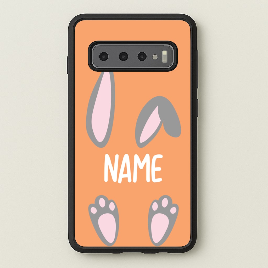 Grey Bunny Personalised - Easter Phone Case for Galaxy S10