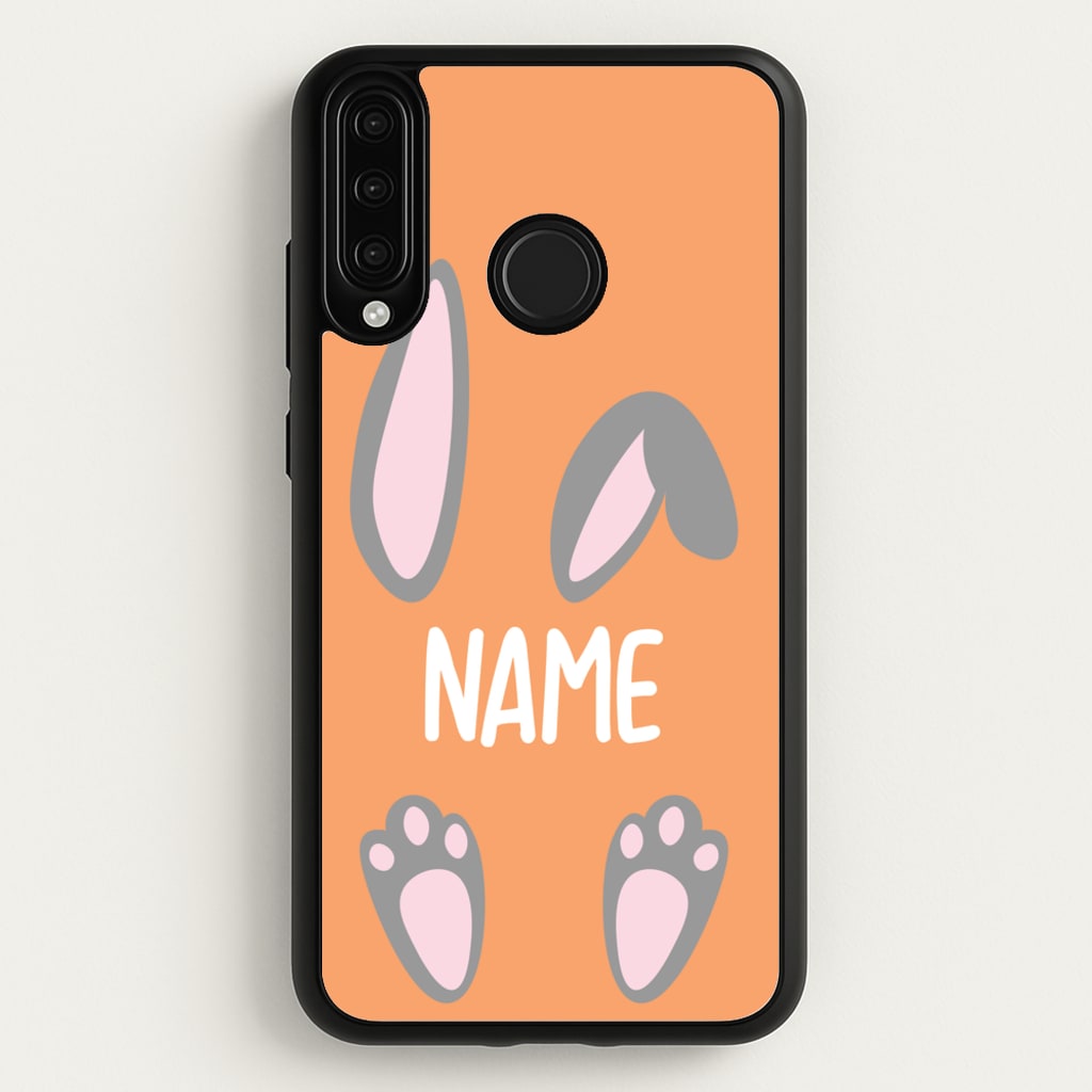 Grey Bunny Personalised - Easter Phone Case for Huawei P30 Lite