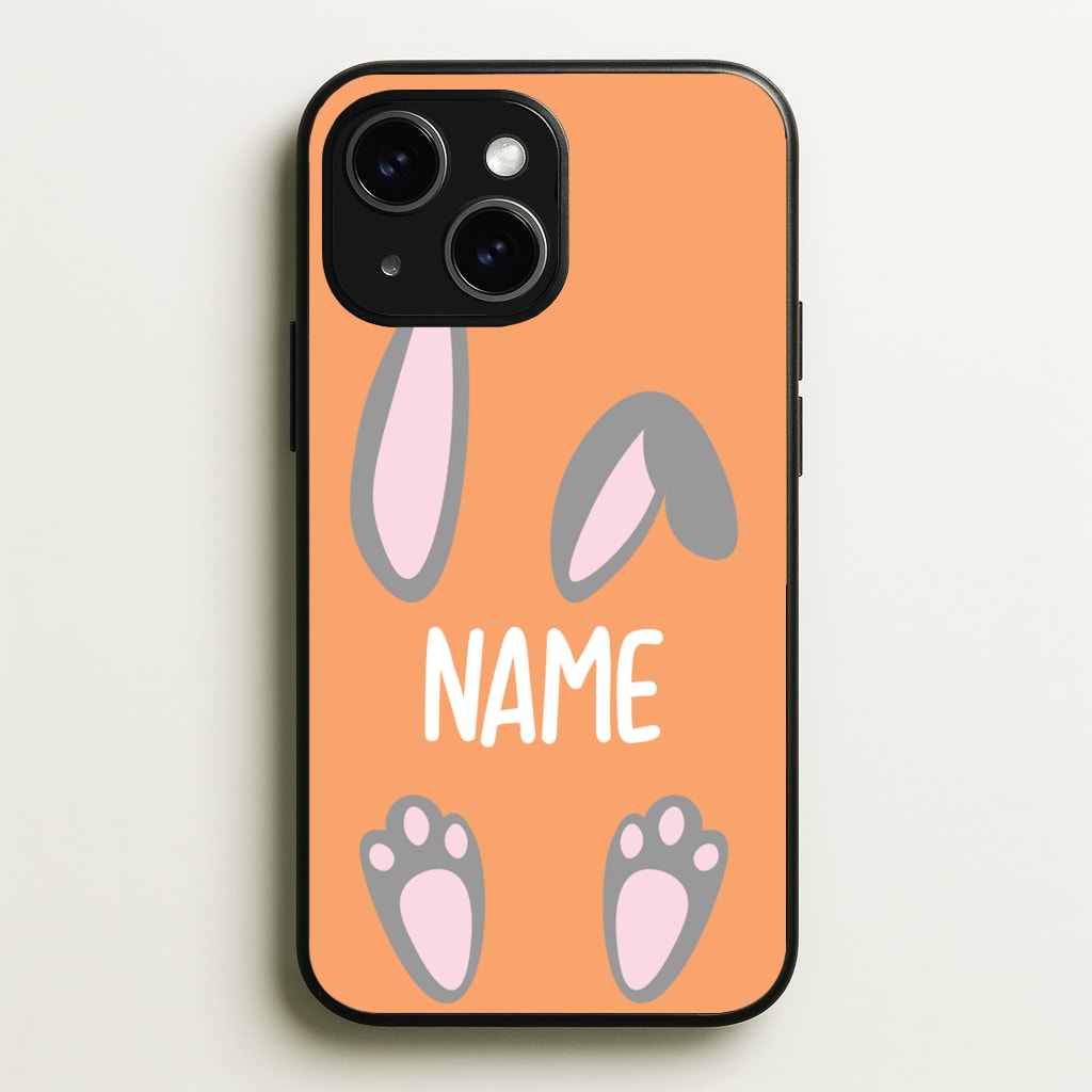 Grey Bunny Personalised - Easter Phone Case for iPhone 15 Plus