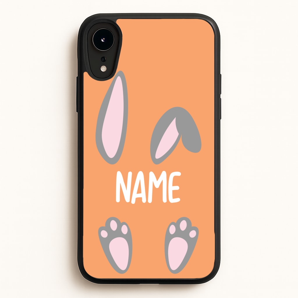 Grey Bunny Personalised - Easter Phone Case for iPhone XR