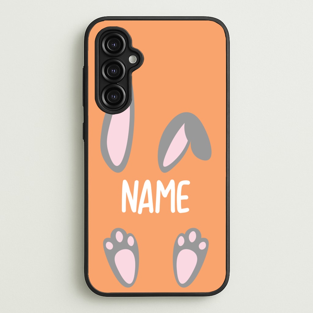 Grey Bunny Personalised - Easter Phone Case for Galaxy A14