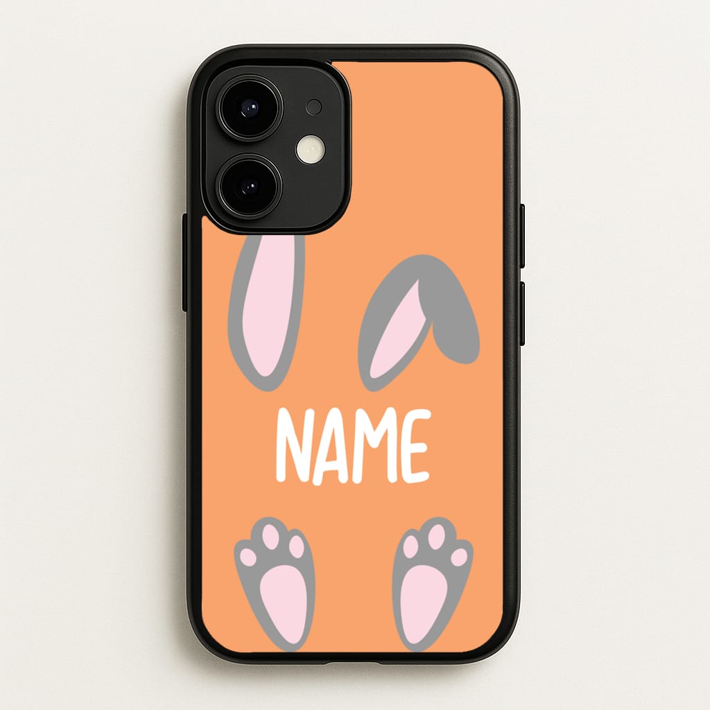 Grey Bunny Personalised - Easter Phone Case for iPhone 12 Mini