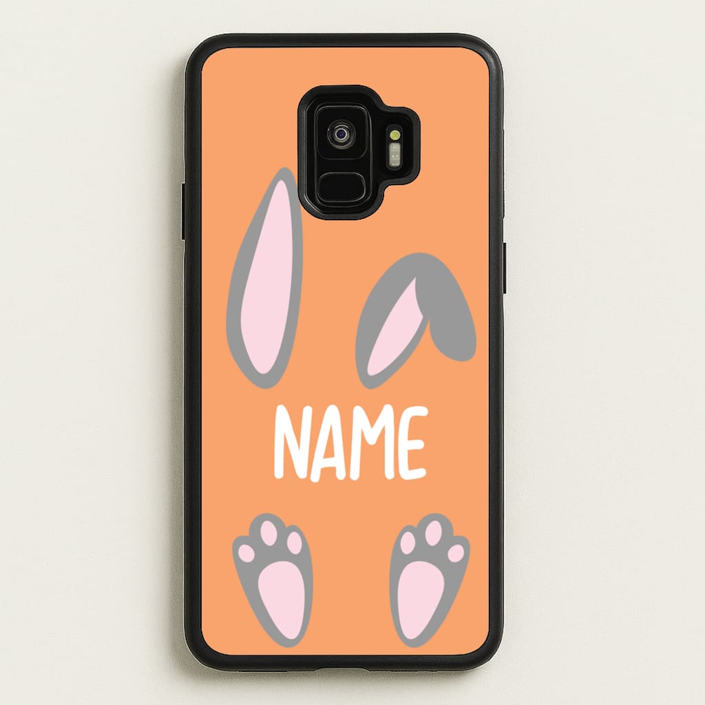 Grey Bunny Personalised - Easter Phone Case for Galaxy S9