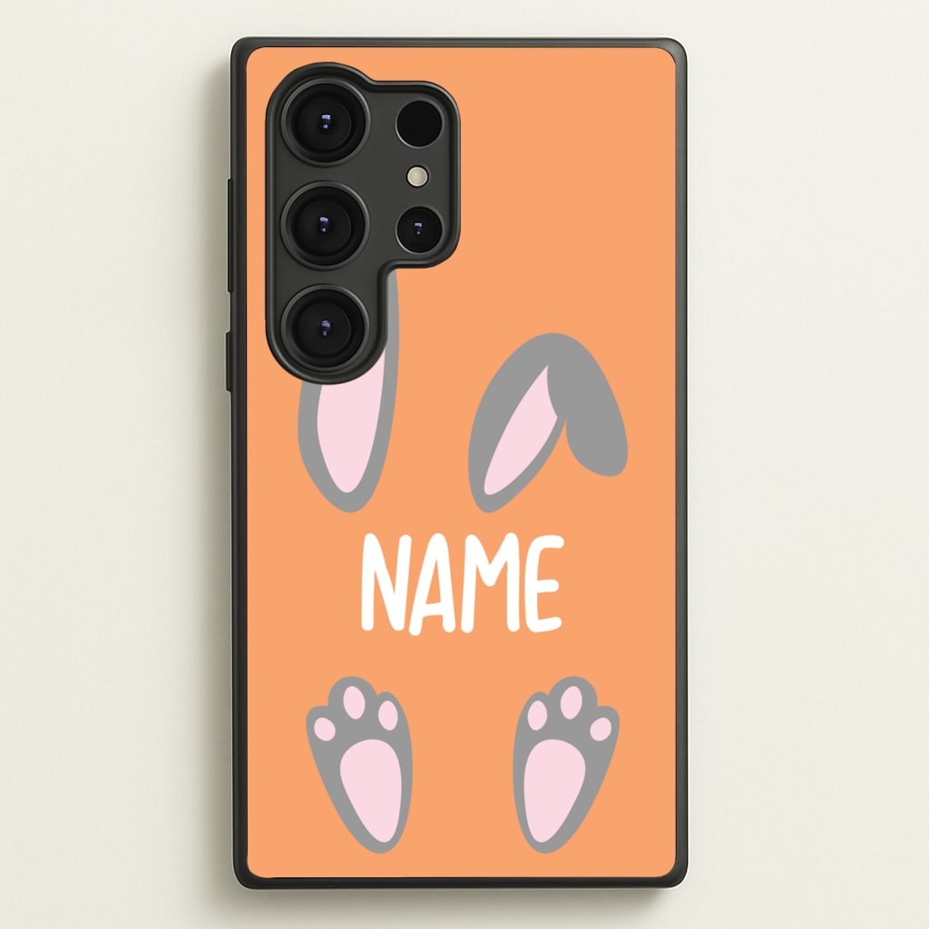 Grey Bunny Personalised - Easter Phone Case for Galaxy S25 Ultra