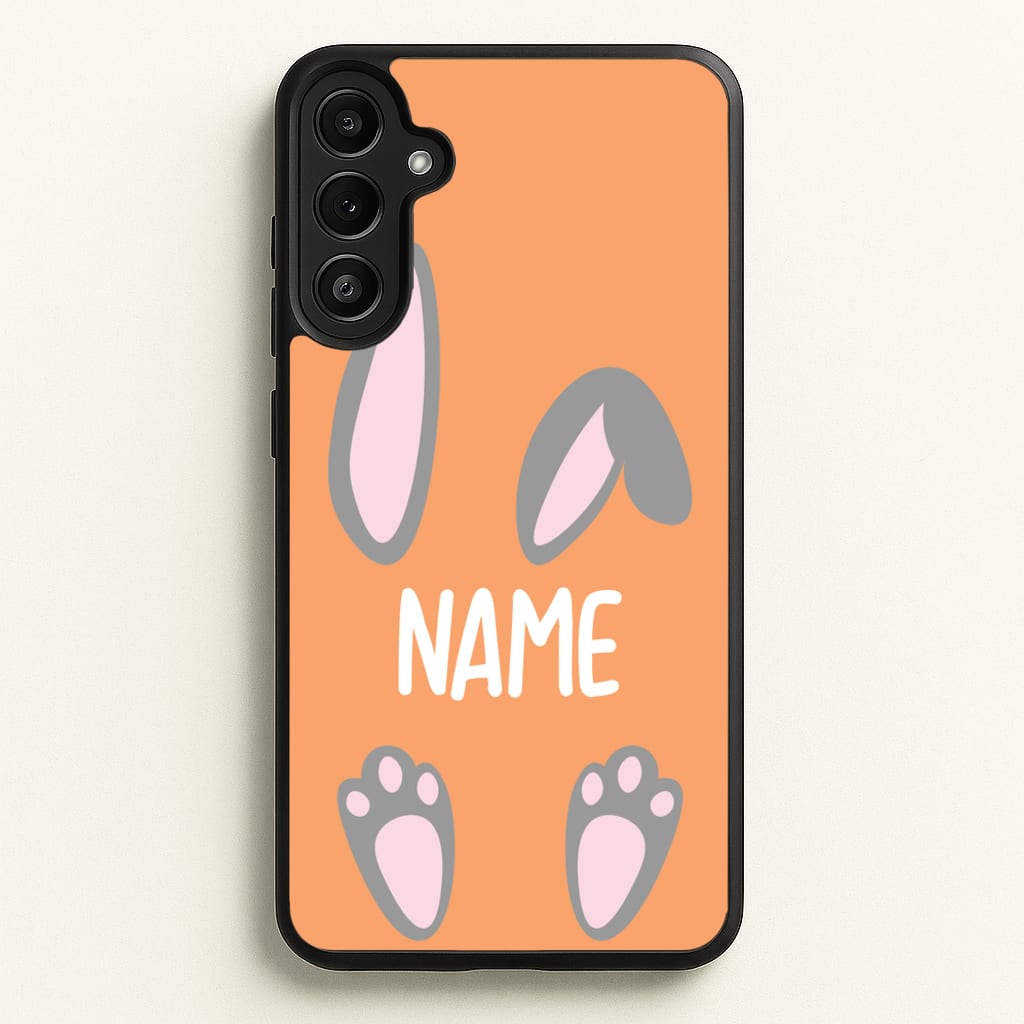 Grey Bunny Personalised - Easter Phone Case for Galaxy A34