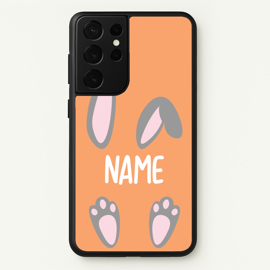 Grey Bunny Personalised - Easter Phone Case for Galaxy S21 Ultra