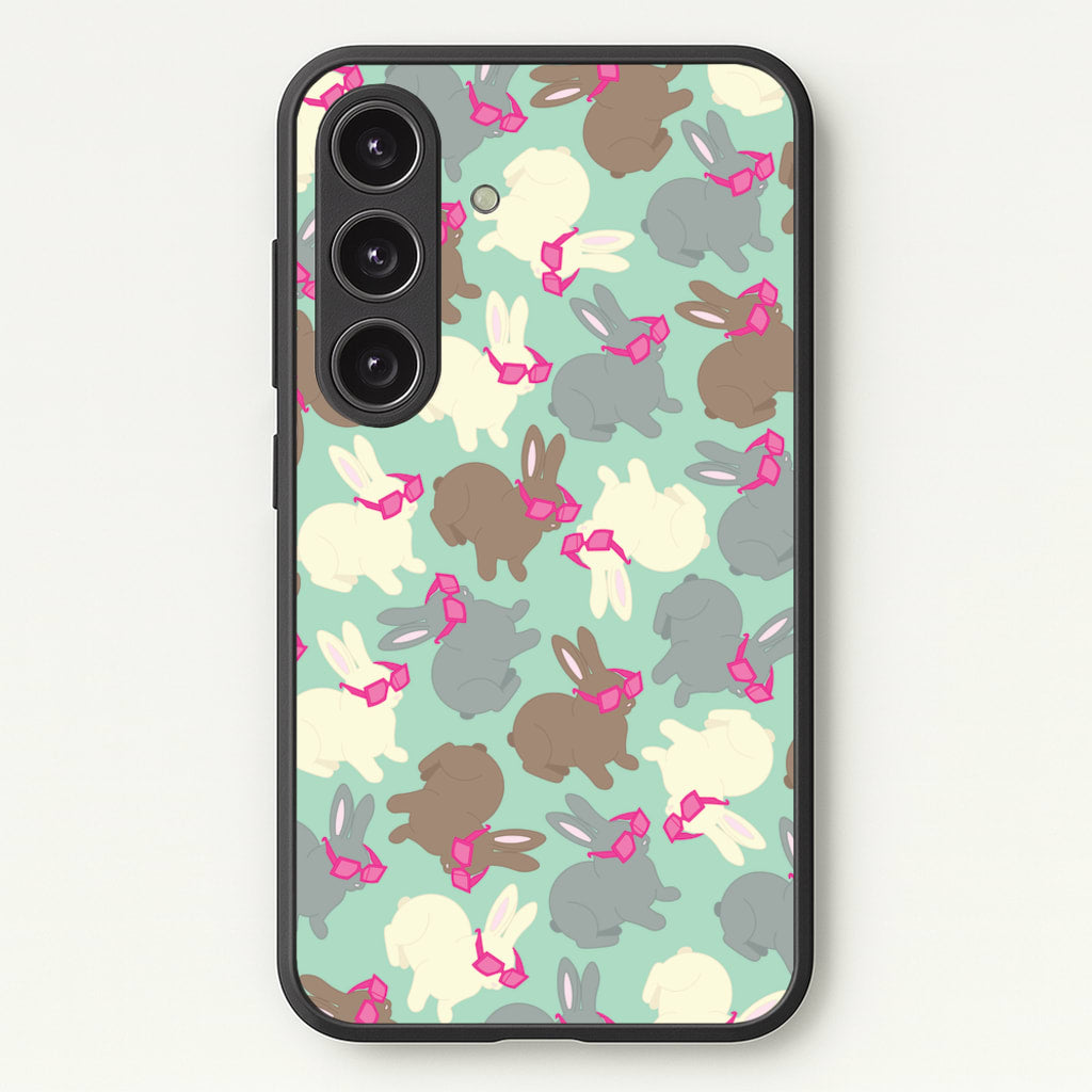 Bunny With Glasses Pattern - Easter Phone Case for Galaxy S25 Plus