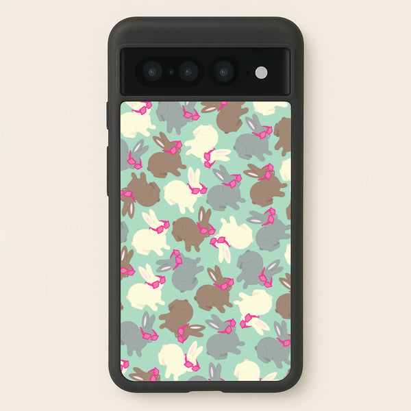 Bunny With Glasses Pattern - Easter Phone Case for Google Pixel 7 Pro