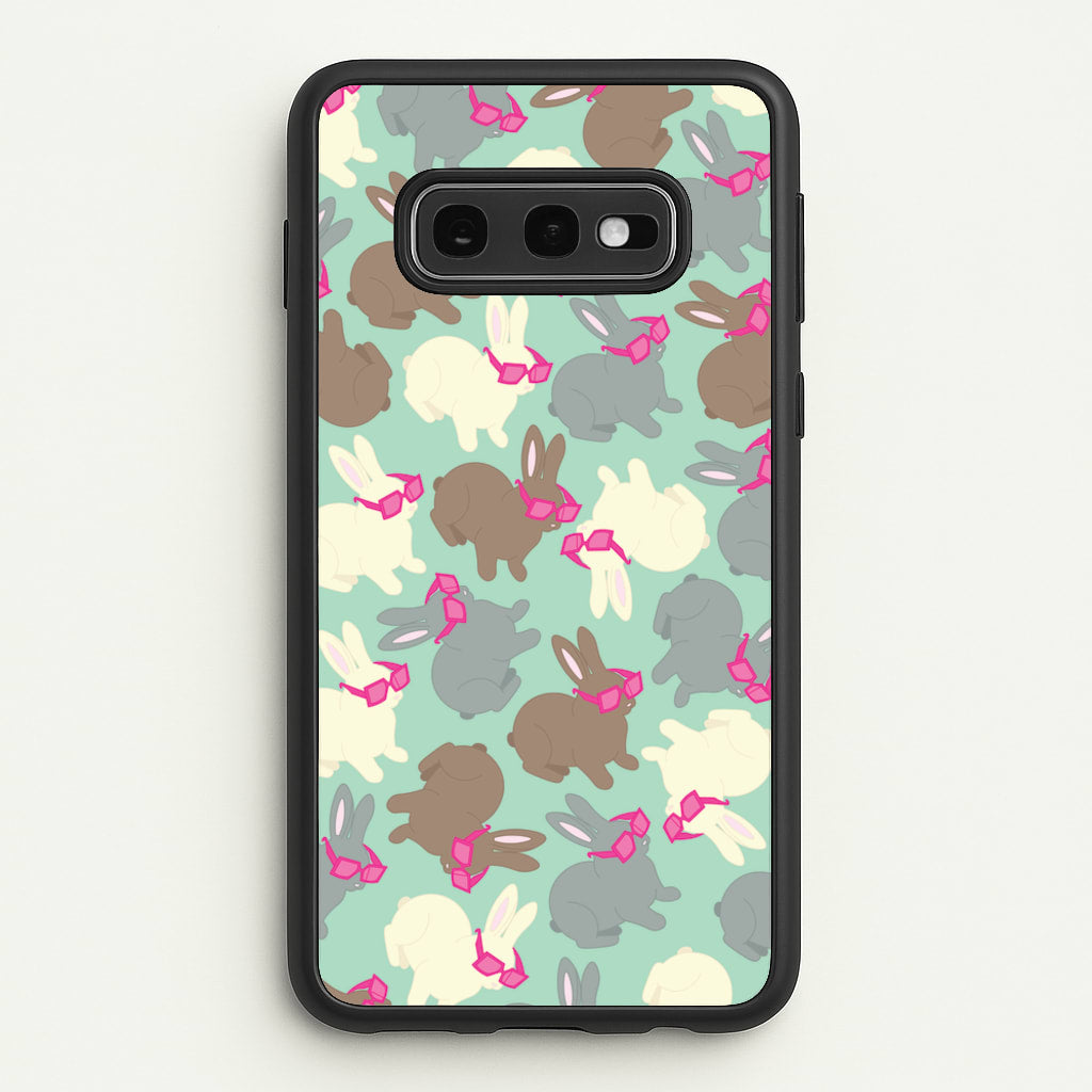 Bunny With Glasses Pattern - Easter Phone Case for Galaxy S10e