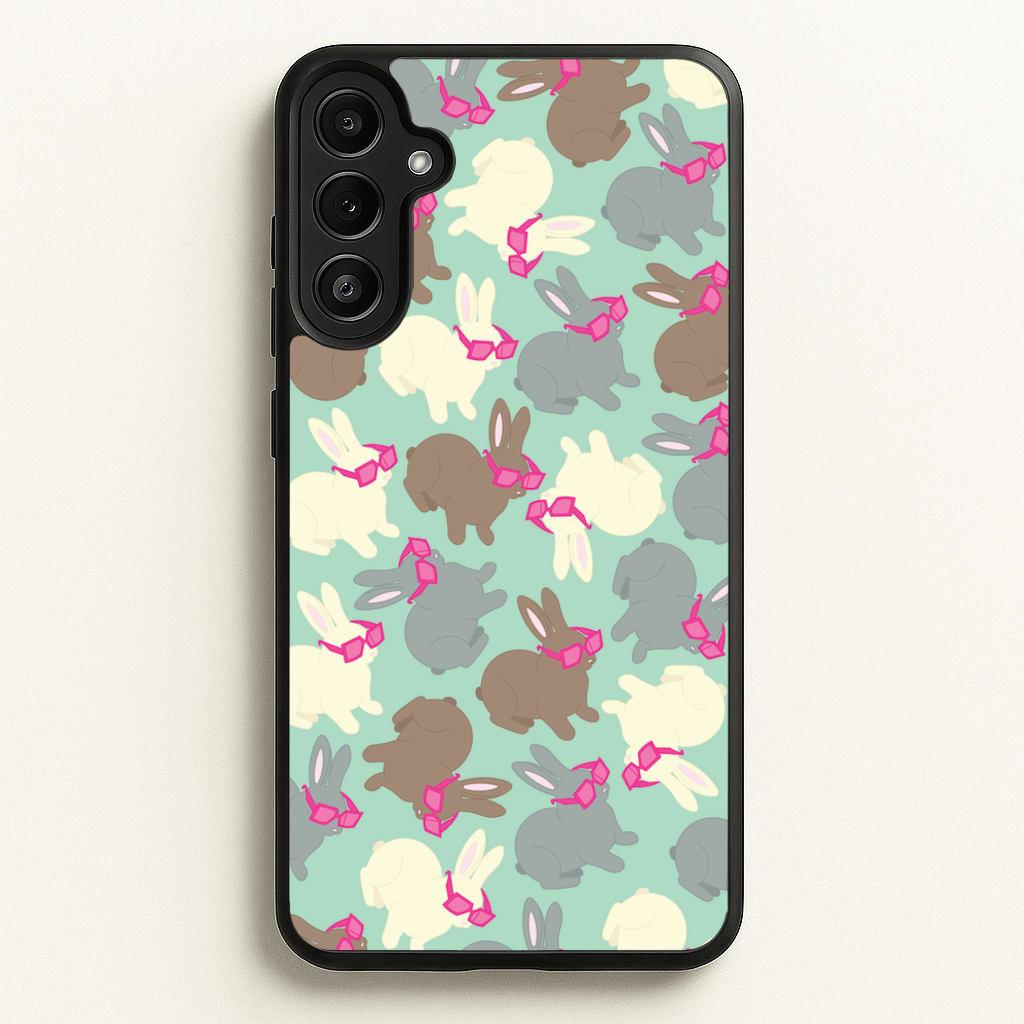 Bunny With Glasses Pattern - Easter Phone Case for Galaxy A34