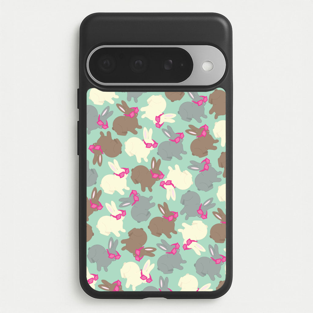 Bunny With Glasses Pattern Phone Case for Google Pixel 10 Pro XL