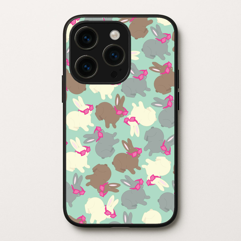 Bunny With Glasses Pattern - Easter Phone Case for iPhone 14 Pro Max