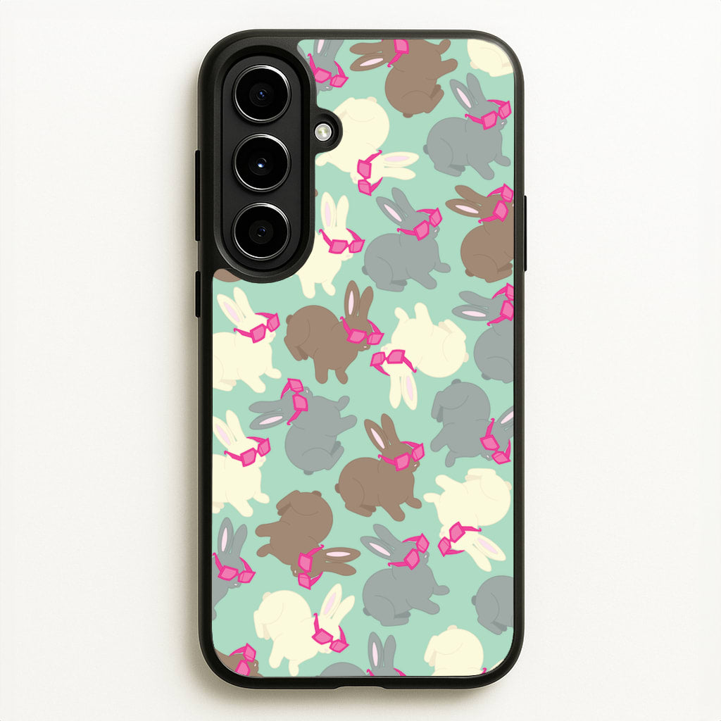 Bunny With Glasses Pattern - Easter Phone Case for Galaxy A56