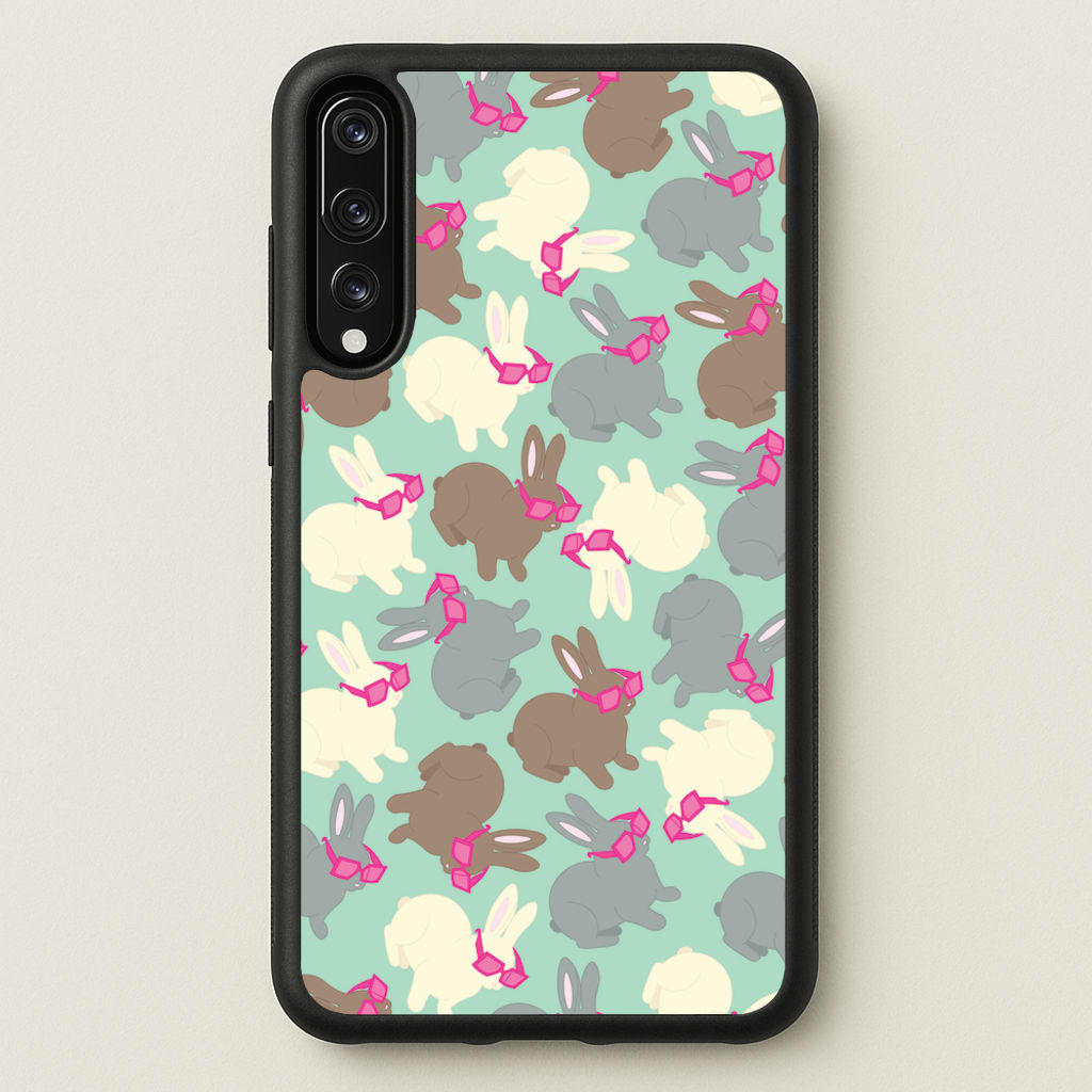 Bunny With Glasses Pattern - Easter Phone Case for Huawei P20 Pro