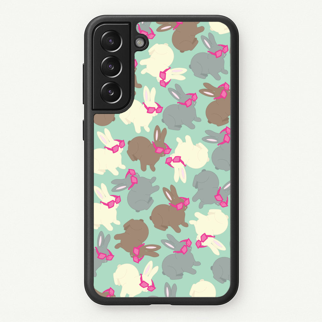 Bunny With Glasses Pattern - Easter Phone Case for Galaxy S22 Plus