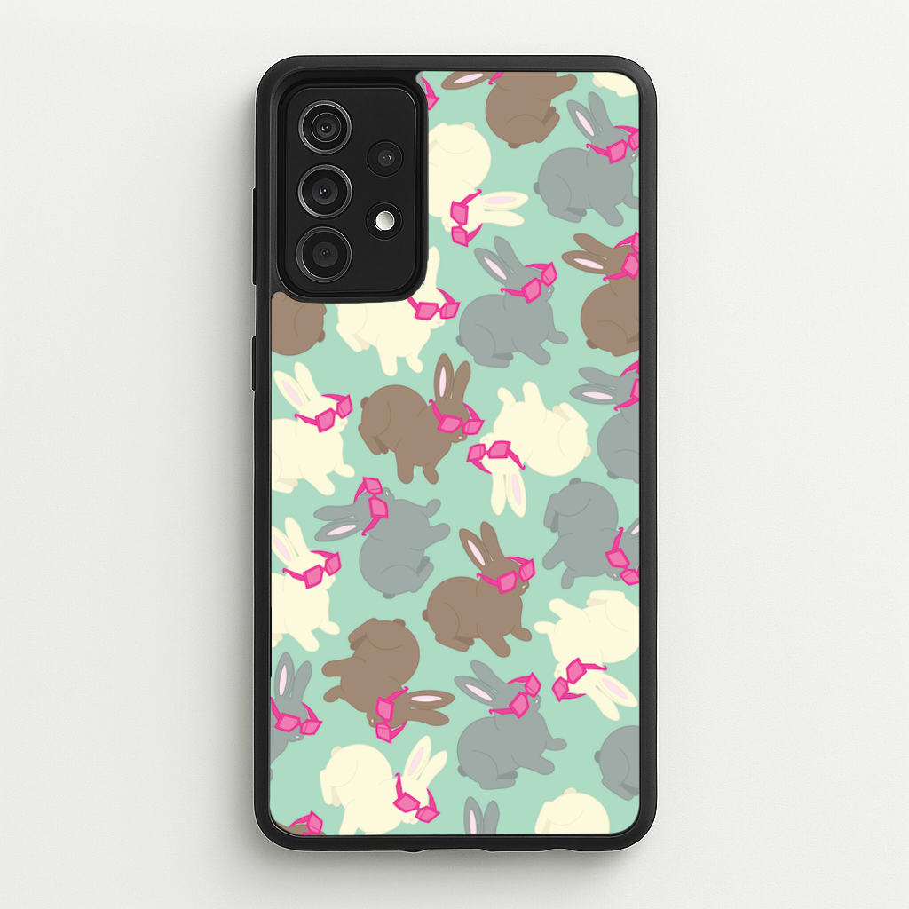 Bunny With Glasses Pattern - Easter Phone Case for Galaxy A52 / A52s