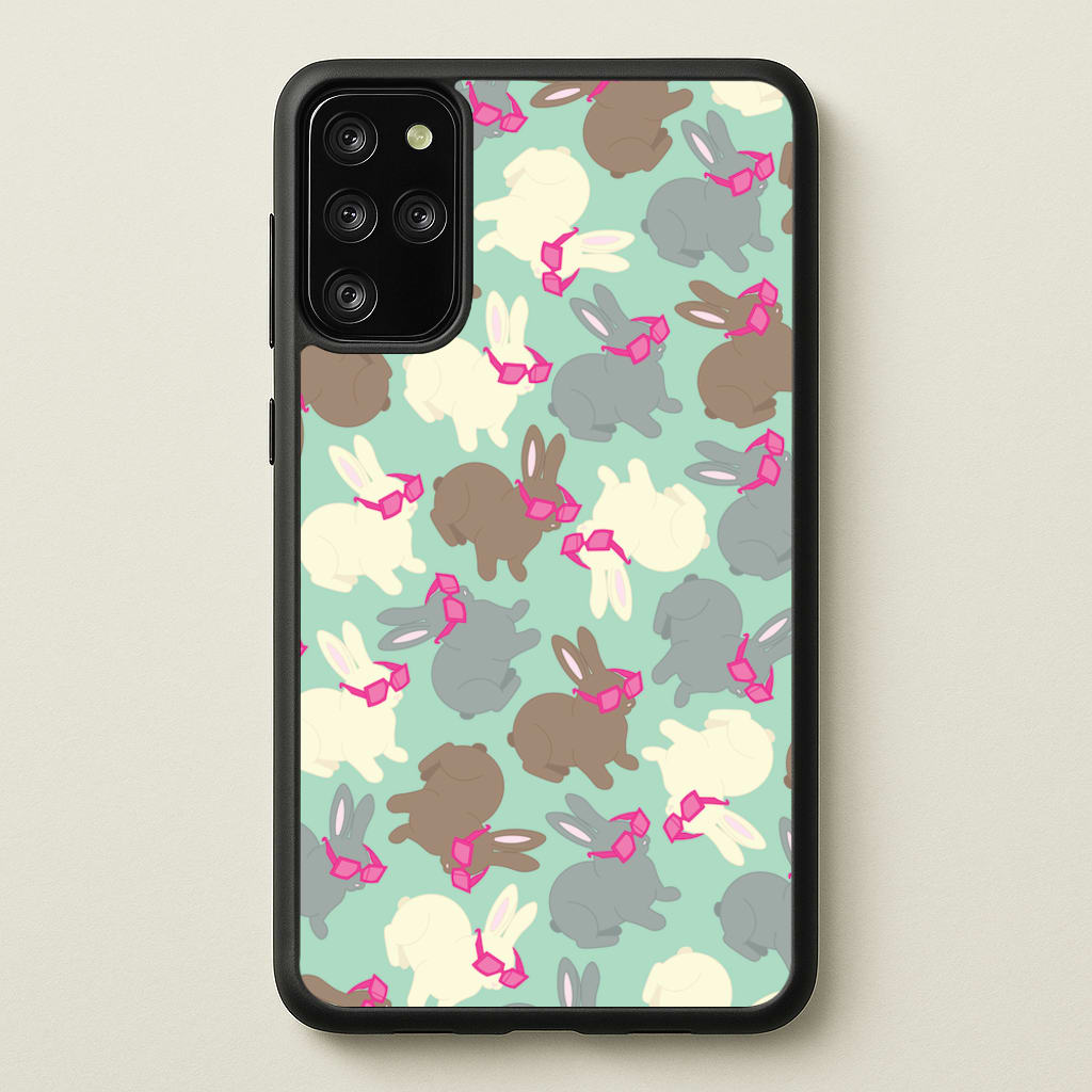 Bunny With Glasses Pattern - Easter Phone Case for Galaxy S20 Plus