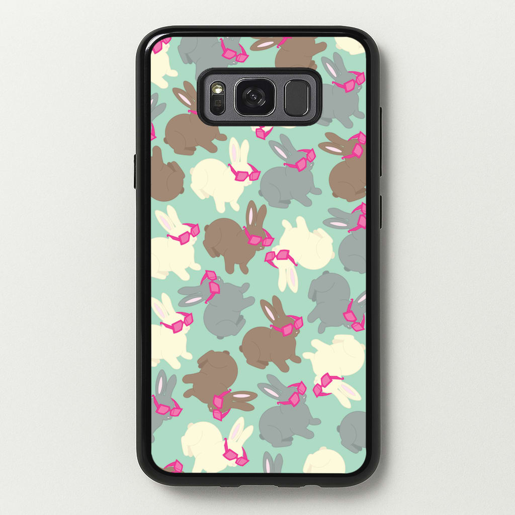 Bunny With Glasses Pattern - Easter Phone Case for Galaxy S8