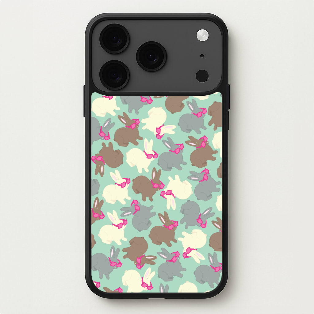 Bunny With Glasses Pattern Phone Case for iPhone 17 Pro Max