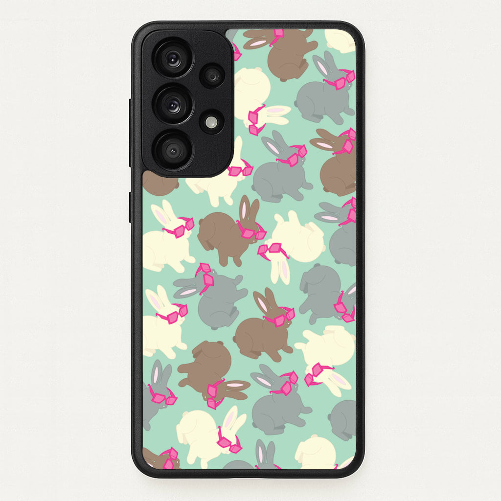 Bunny With Glasses Pattern - Easter Phone Case for Galaxy A53