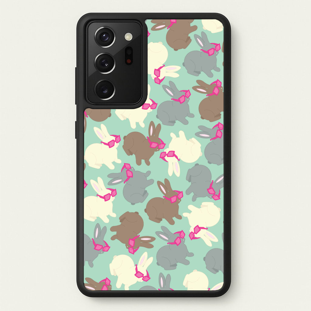 Bunny With Glasses Pattern - Easter Phone Case for Galaxy Note 20 Ultra