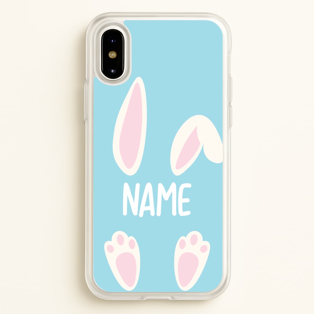 White Bunny Personalised - Easter Phone Case for iPhone X / XS